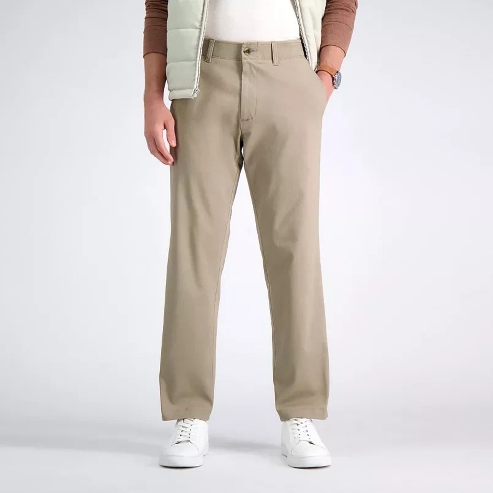 Men's Haggar Life Khaki Straight-Fit Comfort Chino Flat-Front Pants 42x30 E07972